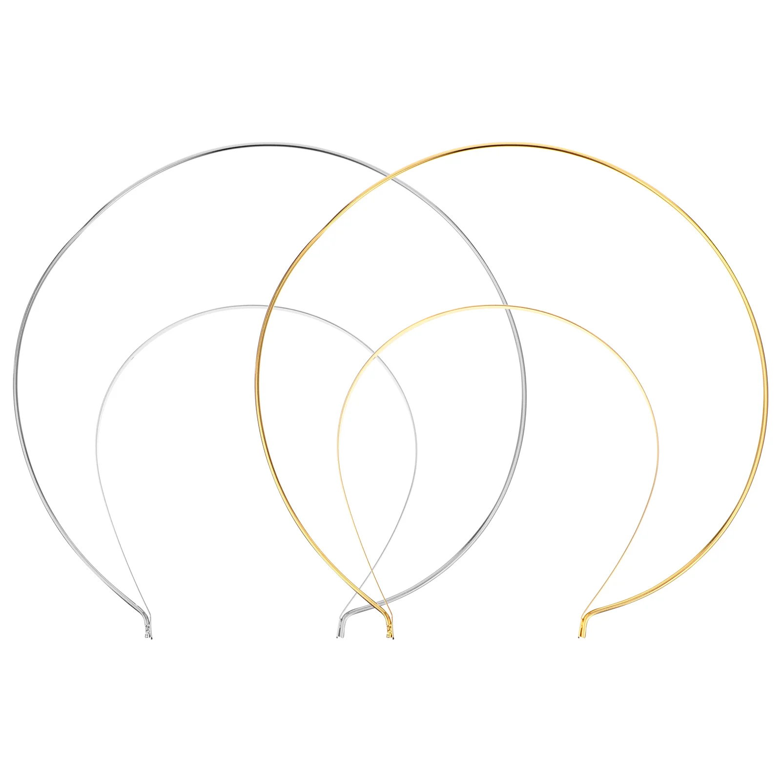 

2 Pcs Ring Hoop Headband Womens Headbands Double Crown Wedding Accessory Manual