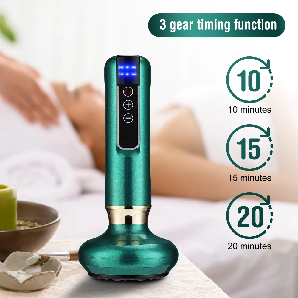 Masajeador eléctrico Tricolor GuaSha anticelulitis, ventosa de vacío, belleza, salud, raspado, calor infrarrojo, masaje adelgazante