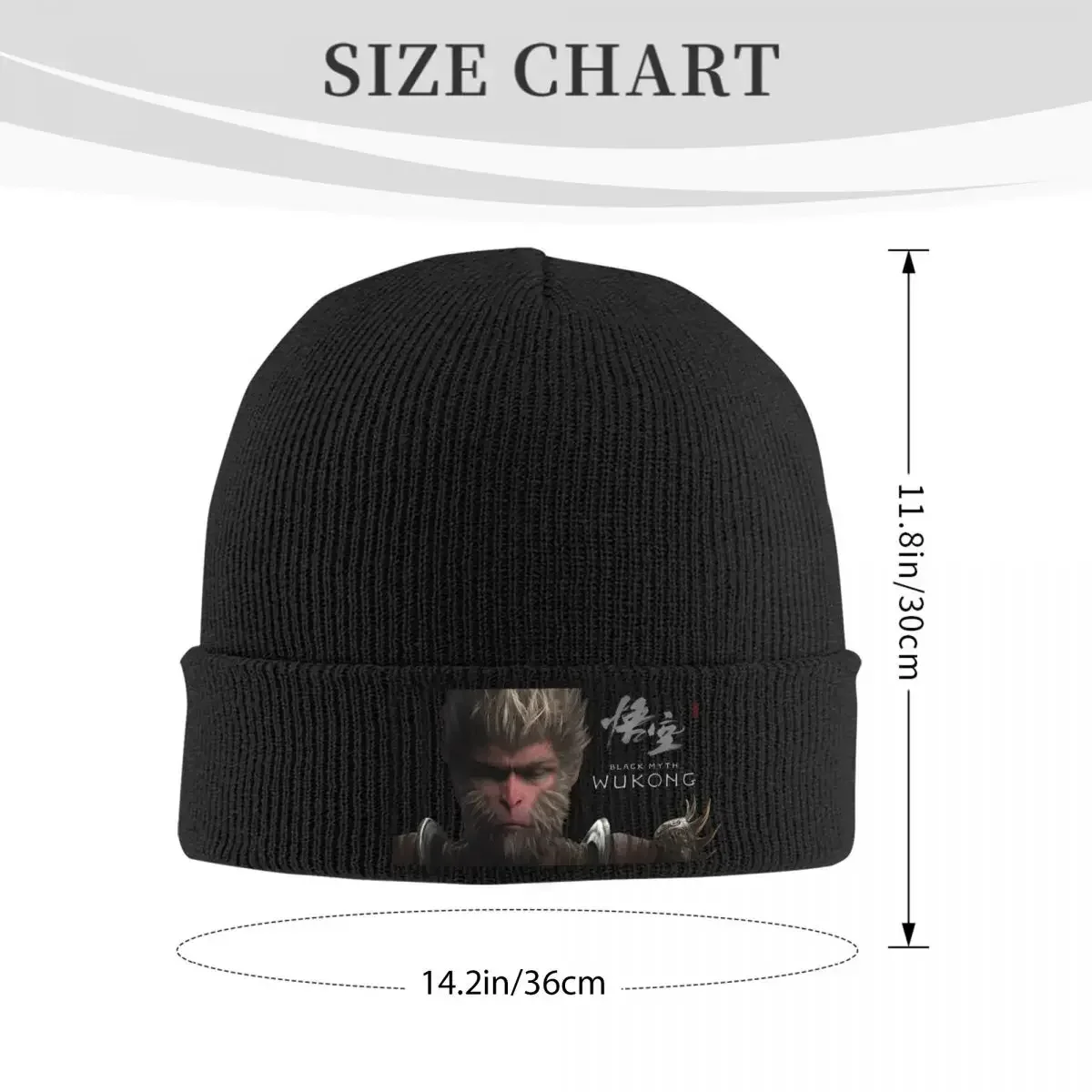 Black Myth WU-Kong Goku Beanie Hats Bonnet Hats Adult Unisex Street Y2K Hippie Knit Hat Winter Graphic Warm Caps