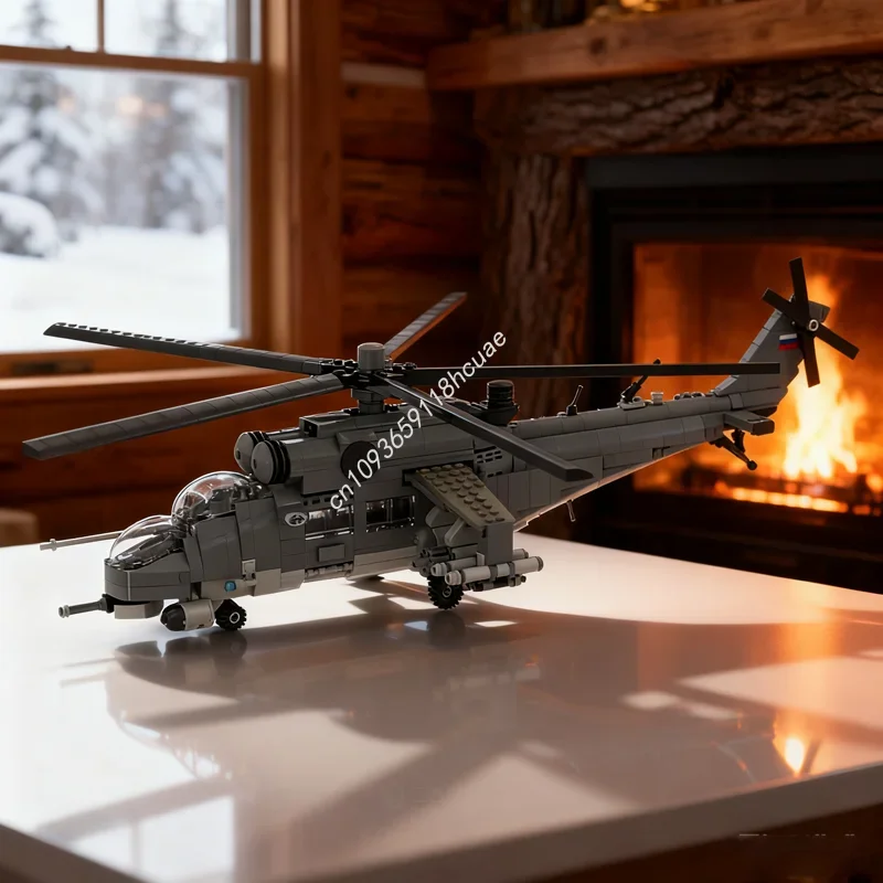 

1079 шт. MOC Mil Mi HIND 1 масштабная модель Creator, строительные блоки, конструкция, идея игрушки «сделай сам», образование, детские рождественские подарки на день рождения