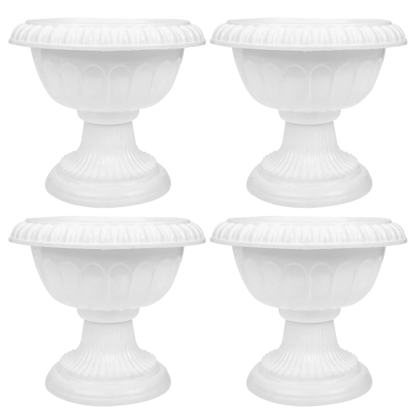 

4Pcs Small Roman Style Flower Pots European Inspired Planters for Home Garden Wedding Pathway Decor Easy Installation Space