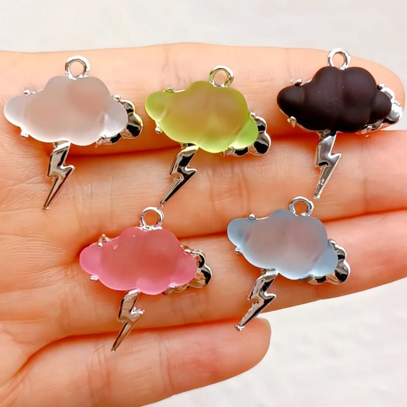 

20pcs Resin and Zinc Alloy Cloud Pendant for Earrings and Necklaces Bracelet Resin Charms for Jewelry Accessories Making