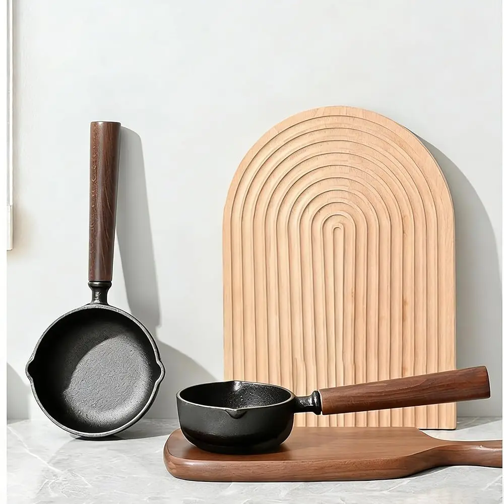 Sartén Pequeña de Hierro Fundido, Calentador de Mantequilla para Mariscos, Mini Sartén de 5.1 Pulgadas para Bañar, Derretir, Remojar Salsas, Mantequilla y Queso