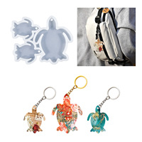 DIY Triple Turtle Pendant with Hole - Resin Casting Mould Kit Bag Keyring Tag Silicone Mould