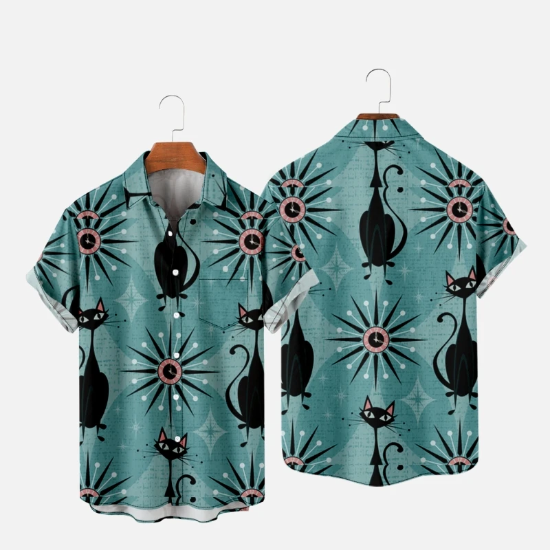 

Men's Hawaiian T-Shirt Y2K Hombre Fashion Shirt Retro Pattern 3D Print Cozy Casual Short Sleeve Beach Oversized 5XL Shirts Men