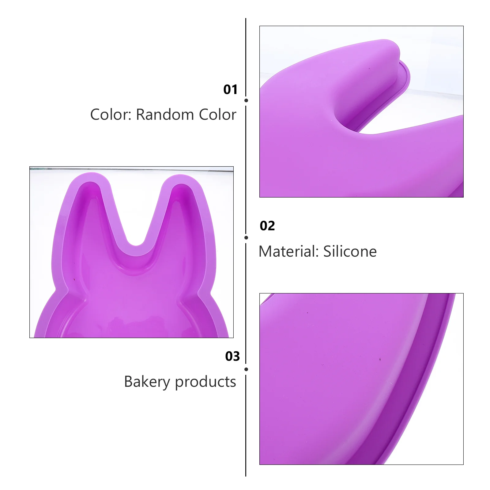 

1Pcs Tooth Cake Mold DIY Silicone Food Mold Rabbit Ear Shape Heat Resistant Cake Pan for Baking Cakes Desserts Cookies