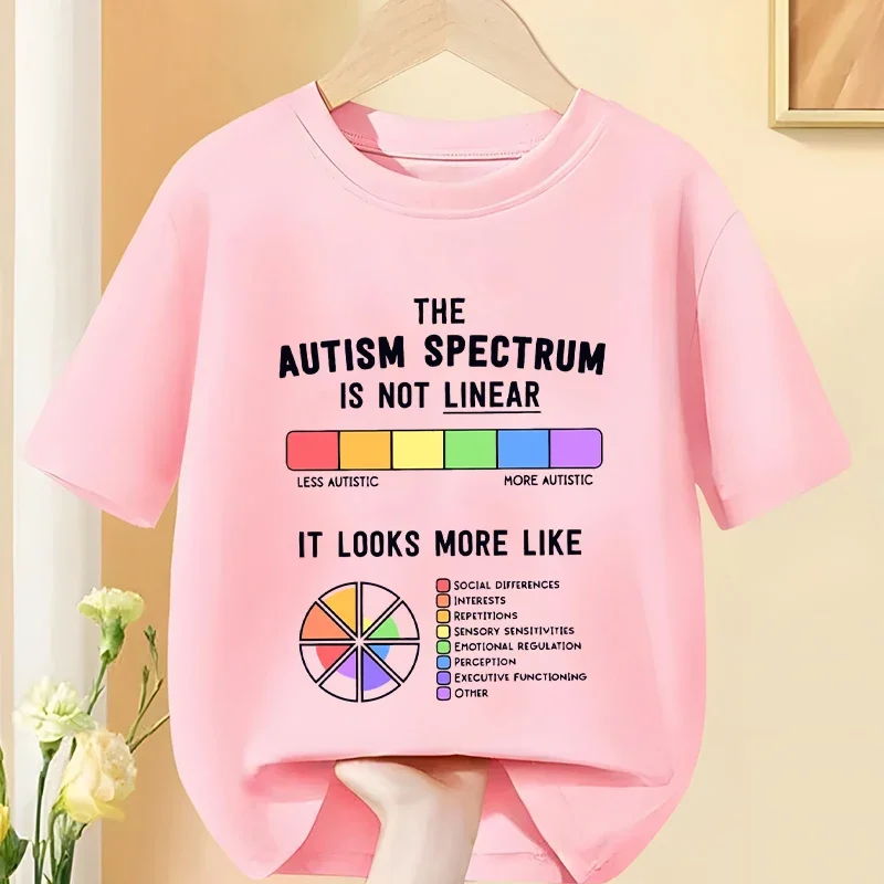 Children's Outfits Autism Spectrum Baby T Shirt Girls Boys Harajuku Streewear Clothes Autism Awareness Causal Kids Y2K Tops Tees