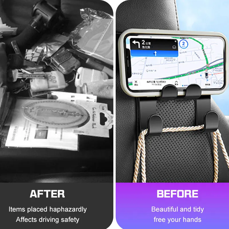 مسند رأس السيارة المزدوج السنانير شماعات لحقيبة المقعد الخلفي هوك لمرسيدس بنز مايباخ S400L S450 S480 ABC CLE CLA GLB AMG W205