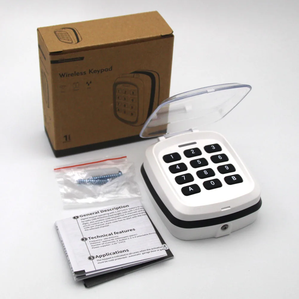 Multi-frequency 280-868MHz Gate Garage Door Key Wireless Keypad Code Remote Control 433MHz 868MHz Door Opener