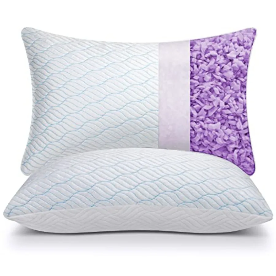 

Cooling Pillows Queen Size Set of 2, Memory Foam Pillows with Zipper, Adjustable Firmness for Sleeping Cool Cold Pillow to Hot,