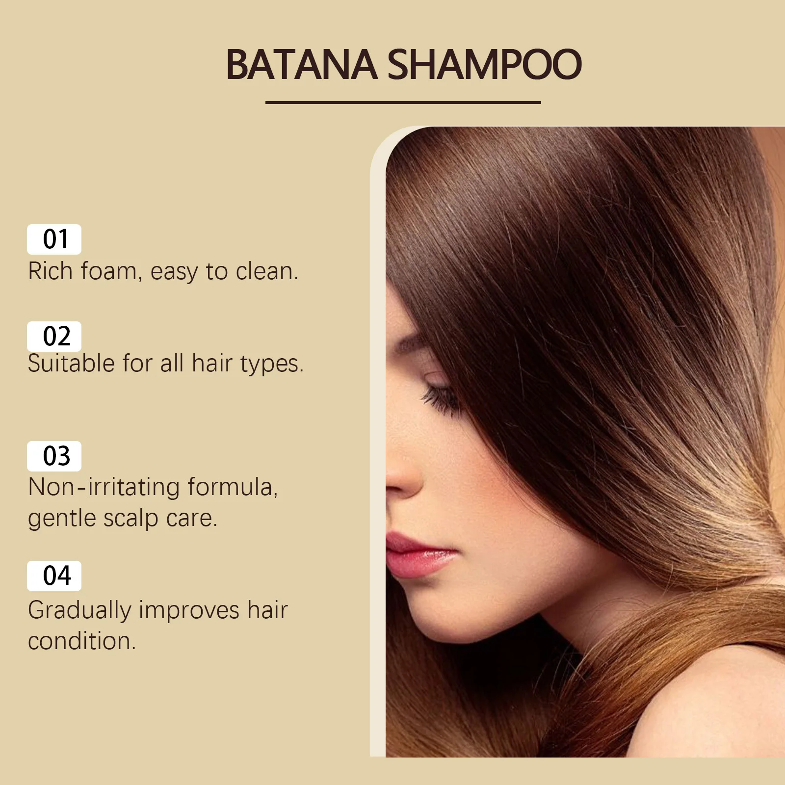 شامبو زيت باتانا - ينظف عميق لفروة الرأس والشعر، يتحكم في الزيت، يرطب، وينعم خيوط الشعر، ويقلل القشرة ويهدئ فروة الرأس
