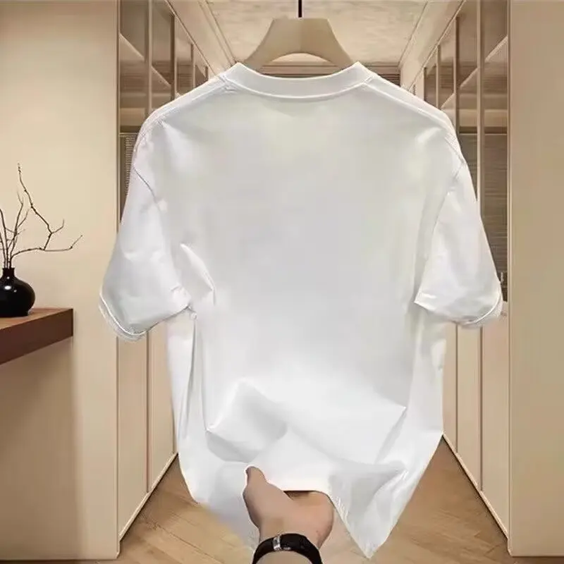 2025 T-shirt grafica da uomo sfumata lettera design vintage libreria stampa cotone streetwear estate casual traspirante oversize