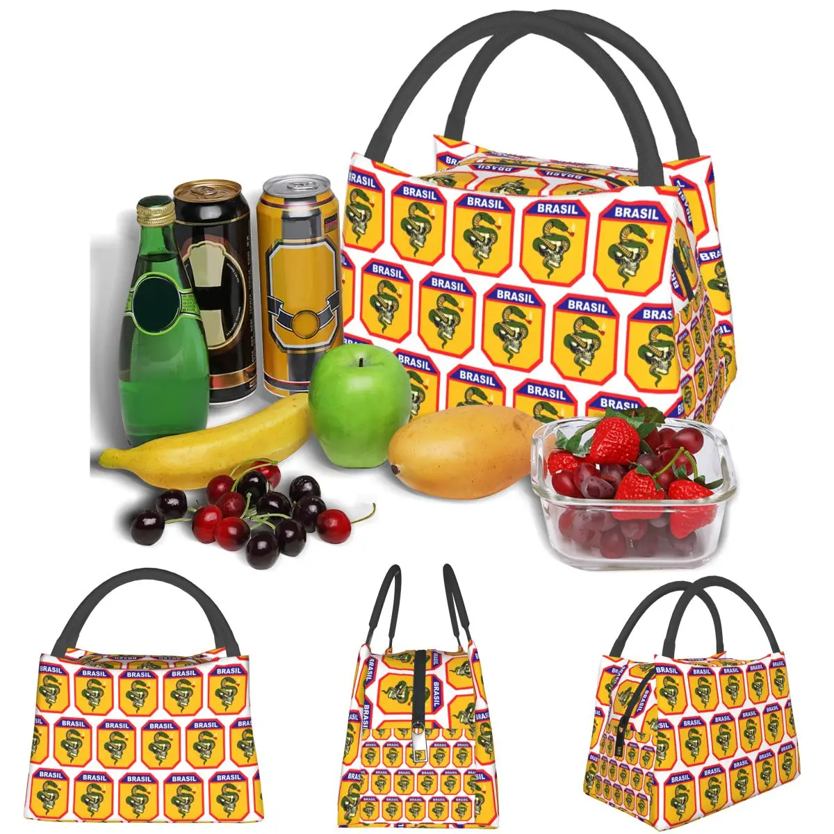 The Smoking Snake Brazilian Expeditionary Force Pacht Lightweight Handheld Insulated Lunch Bag Large Capacity for Adults Picnic