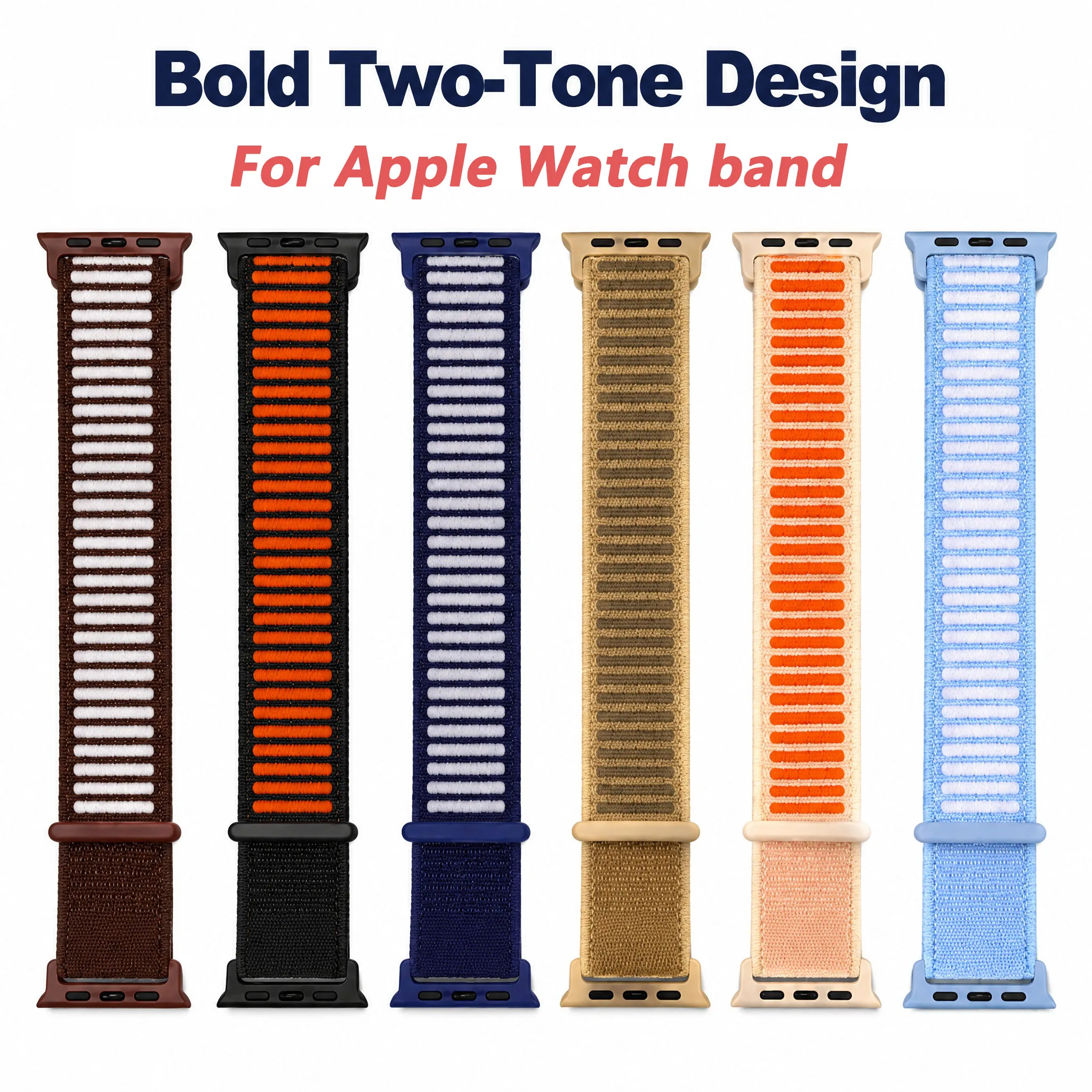 Nylon Loop Strap for Apple Watch Band 46mm 40 44 45mm 42 41mm 38mm Smart Belt Bracelet for IWatch Ultra 4 3 2 49mm 8/7/6/SE/5/4