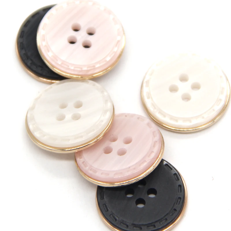 HENGC 18/21/25mm 4 Holes Retro Round Metal Buttons For Clothing Women Coat Blazer Knit Handmade Decorations Sewing Accessories