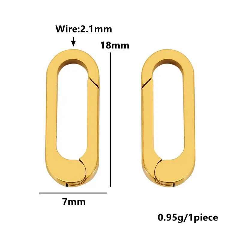 2pcs Stainless Steel Clasp Strong Oval Heart Round Polished Lobster Clasp Hook Connector DIY Necklace Jewelry Making Accessories view 5