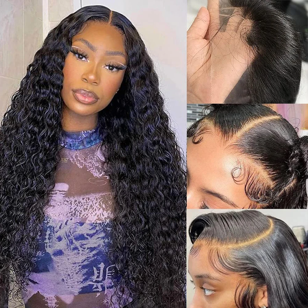 

40 Inch Human Hair 13X4 Deep Wave Frontal Wig 13X6 Curly Hd Transparent Lace Front Wigs Brazilian Water Wave Wig For Women