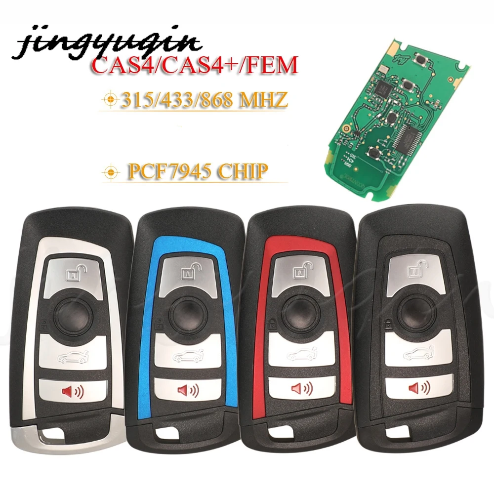 

Умный ключ-пульт Jingyuqin 315/433/868 МГц с чипом PCF7945 для бесключевого доступа BMW F3, F5, F7 Series, X5, X6, F20, F22, F30 (CAS4, CAS4+, FEM)