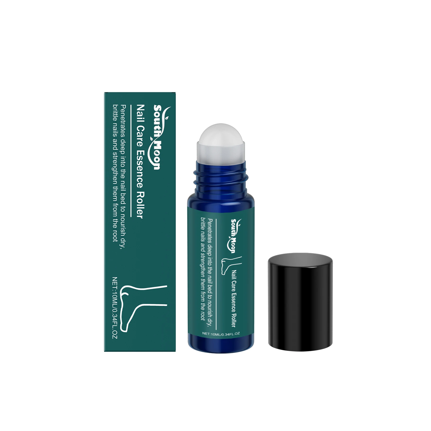 أسطوانة جوهر العناية بالأظافر من ساوث مون - مغذية وتقوية للأظافر الجافة والهشة، أداة توزيع الكرة الدوارة