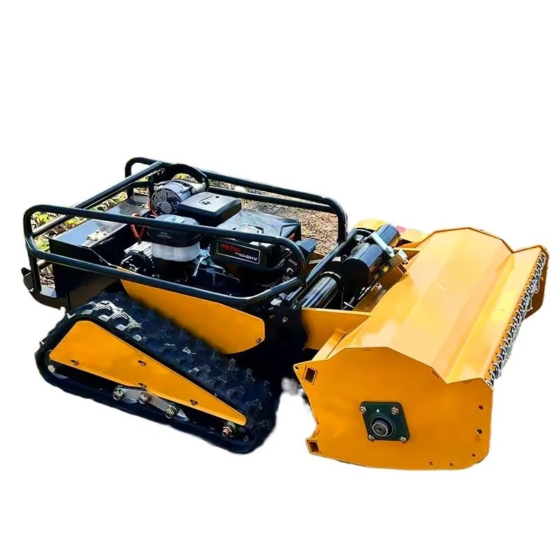 

Robotic Oline Flail Mower 457cc Zero Turn Lawn Mower with 48v Remote Control Crawling Cutting Machine