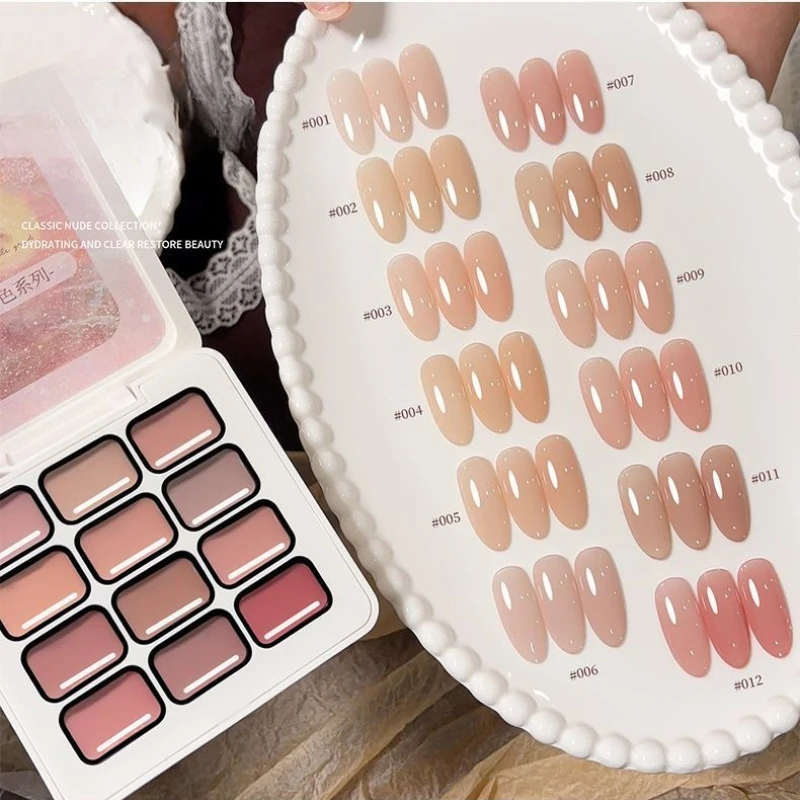 Ice Transparent Nude Gel Nail Polish 2025 Popular Spring Summer Pink Semi Permanent UV/LED Gel Varnishes For Nail Salon Manicure