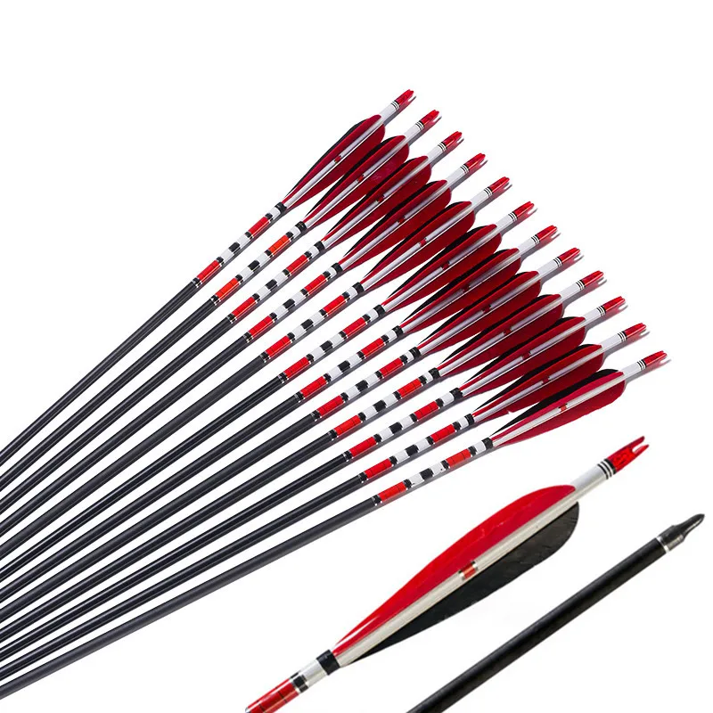 

Mixed Carbon Arrows Spine 500 Ture Turkey Feather, Practice, Hunting, Shooting, Target, Archery, Recurve Bow Accessories