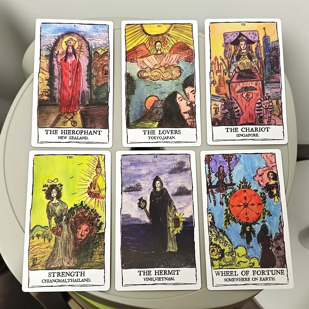 

Карточки Quên Tarot, 80 шт., 12*7 см, которые вы мистическое путешествие любви и самоучинения, заполненные азиатскими культурами