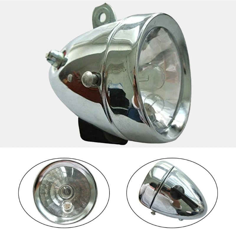 12V 6W Generators Headlight Tail Light Set Vintage Bike Headlight and Taillight Frictions Dynamos Light Easy to Use