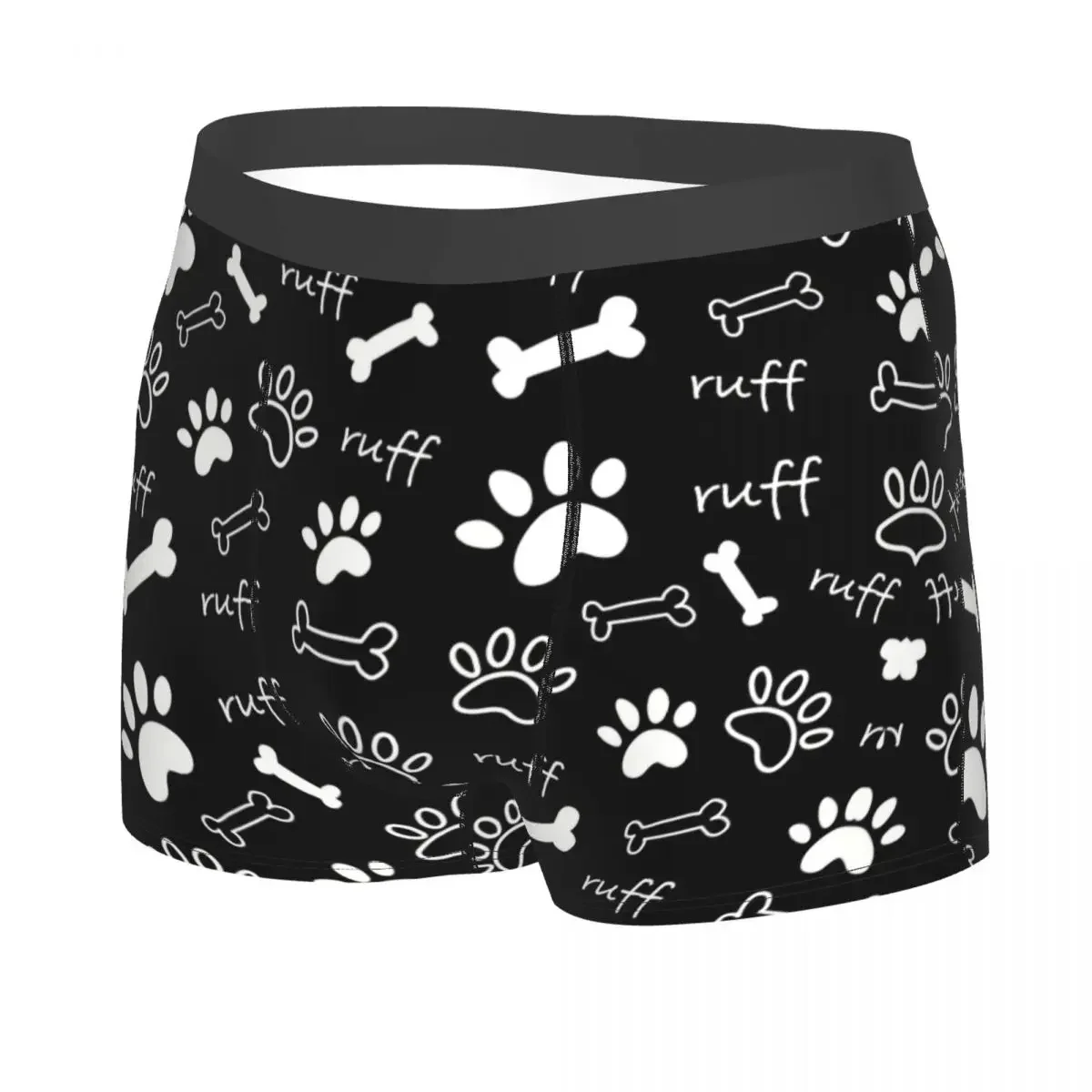 Pet Lover Dog Paws Bones Pattern Boxer Shorts For Homme 3D Print Animal Footprint Underwear Panties Briefs Stretch Underpants