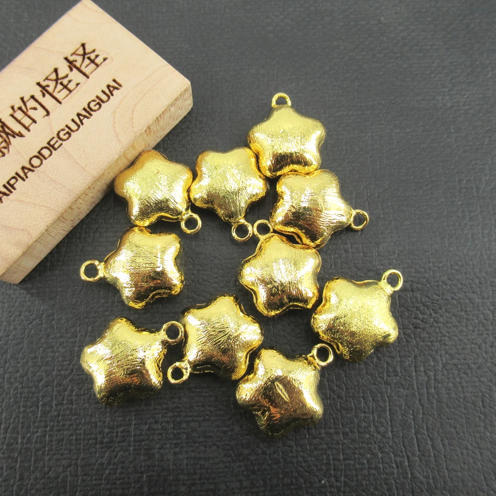 

APDGG 10 PCS Matte Finish Flower Shape 15mm pendant Charming necklace Handmade materials DIY