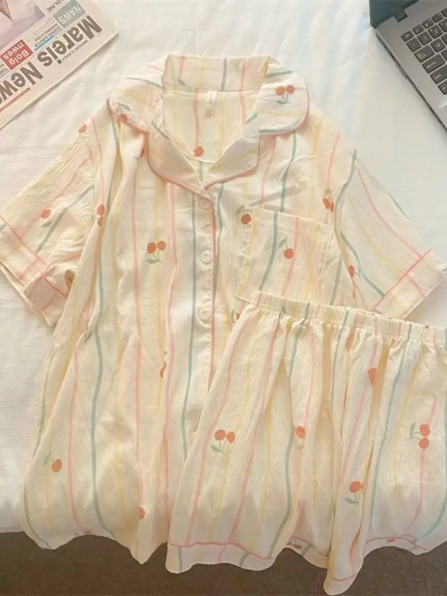 

Женская хлопковая пижама Dopne Stripe Cloud ort Sve, тонкая домашняя одежда, летняя легкая ночная рубашка с героями мультфильмов