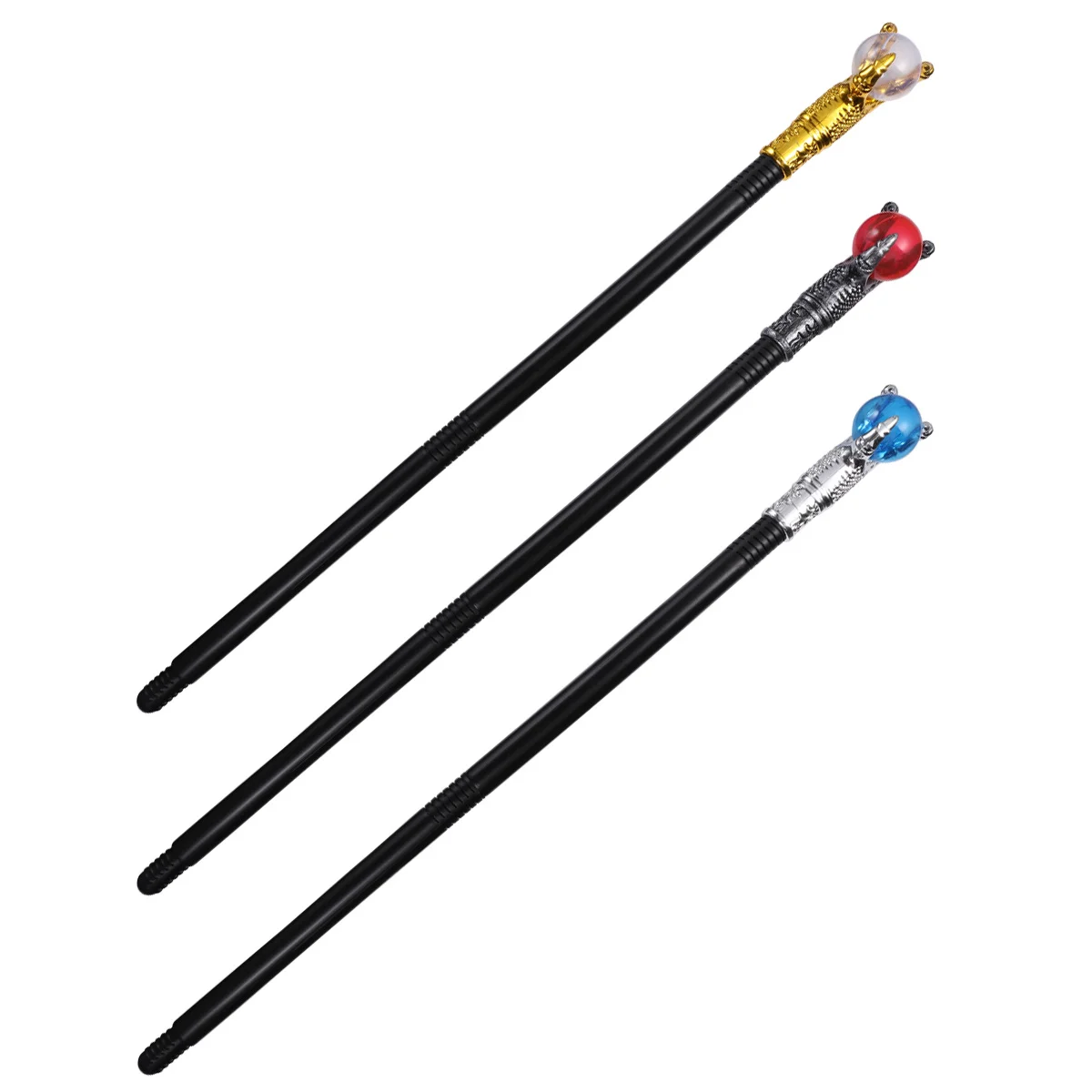 

3 pcs Three-Section Scepter Plastic Costume Accessory For Halloween Birthday Party Stage Performance Elegant Prop Stick