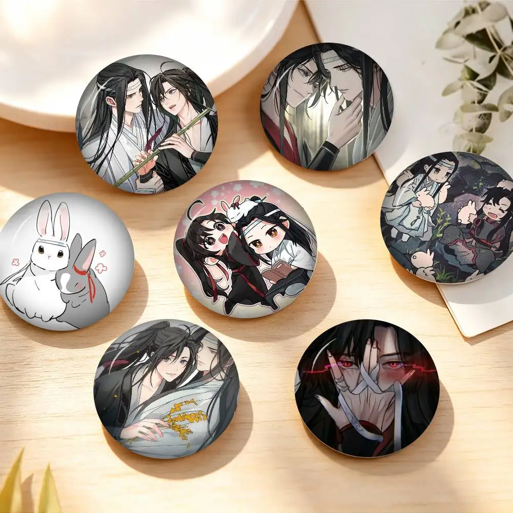 Mo Dao Zu Shi Lan Wangji Wei Wuxian Anime Badge Creative Pins Brooch for Bag Clothes Hat Decor Gifts Fans Collect