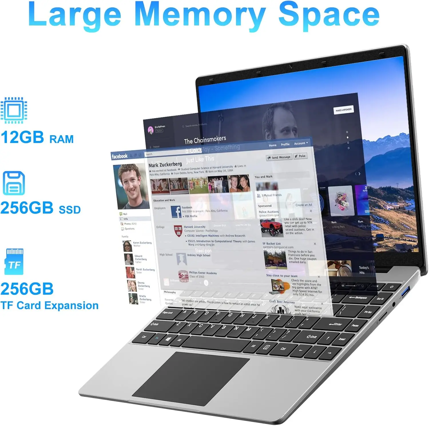 كمبيوتر محمول Jumper EZbook S5 مقاس 14 بوصة، وذاكرة وصول عشوائي 12 جيجابايت 256 جيجابايت SSD، معالج Intel Celeron J4105 Notebook، ومكبر صوتين، وType-C، وHDMI صغير