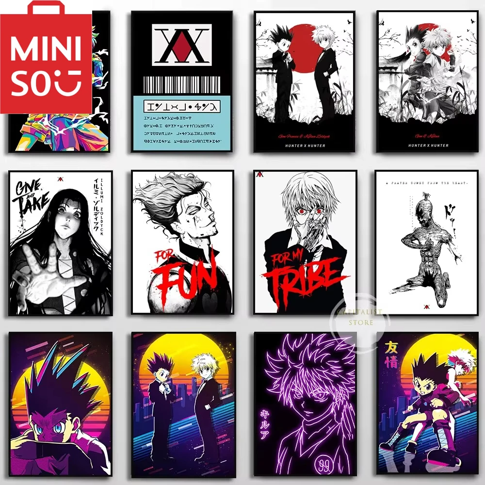 MINISO Hunter X Hunter الكلاسيكية اليابانية أنيمي الماس اللوحة فسيفساء الحرف اليدوية جدار الفن لغرفة النوم الحضانة ديكور ديكور المنزل