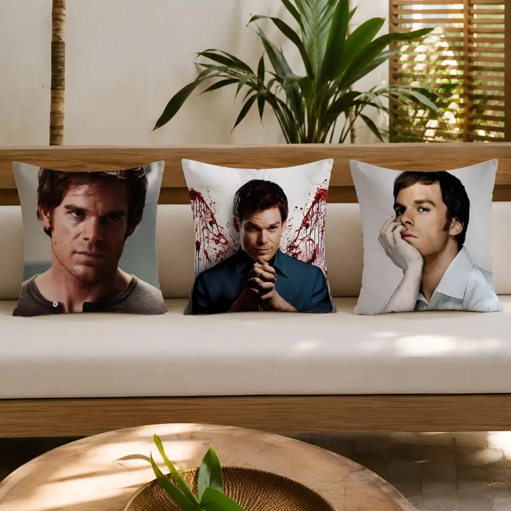 Tv Series D-Dexter Morgan Cushion Cover Wrinkle-Resistant Short Plush Cushion Covers Breathable Machine-Washable