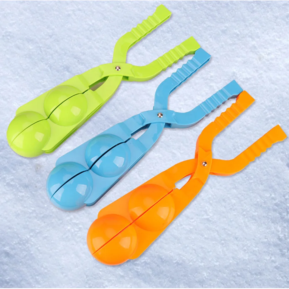 4 Uds. Práctico fabricante de bolas de nieve, juguetes para niños con mango antideslizante para peleas de bolas de nieve para niños (Color aleatorio)