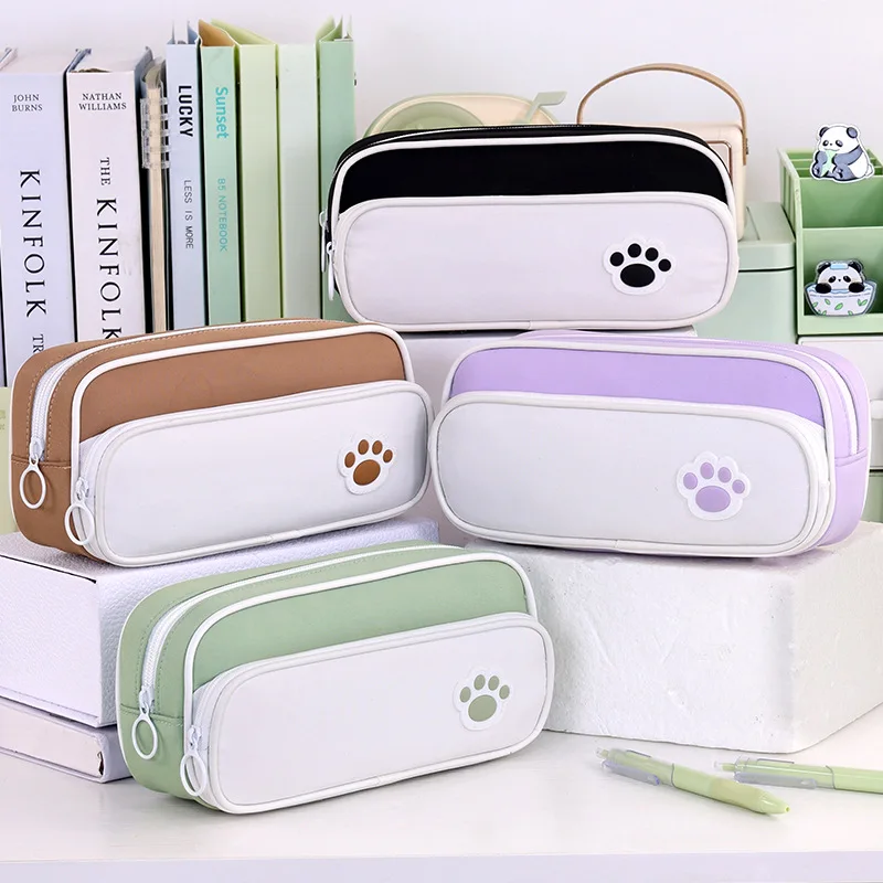 학생용 휴대용 필통 - 대용량 수납공간과 펜 슬롯이 있는 튼튼한 옥스포드 원단 문구 정리함