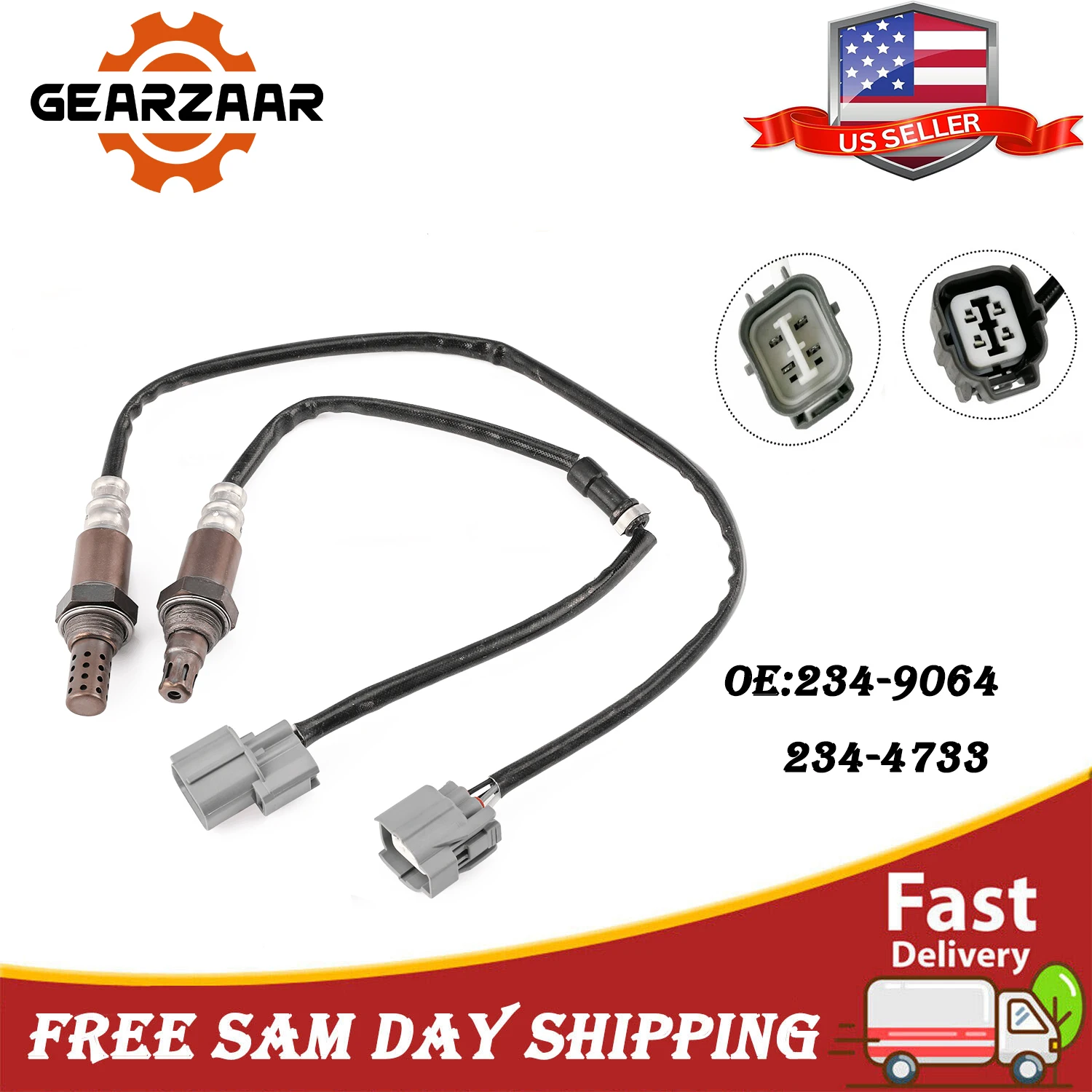 234-9064 234-4733 2Pcs O2 Oxygen Sensor Upstream& Downstream Set Fit 2003-2011 For Honda Element 2.4L Direct-Fit 2349064 2344733