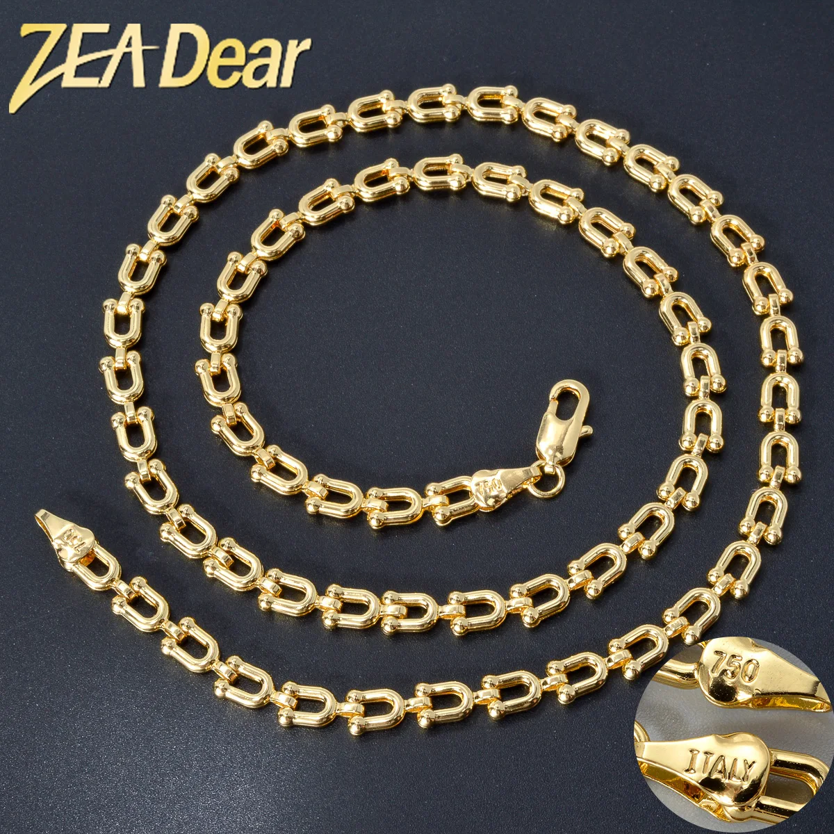 

ZEA Dear Jewelry Classic U Shape Chain Hip Hop Punk Chunky Chain Choker Necklace Unisex Jewelry 45/50/55/60 Dropshipping