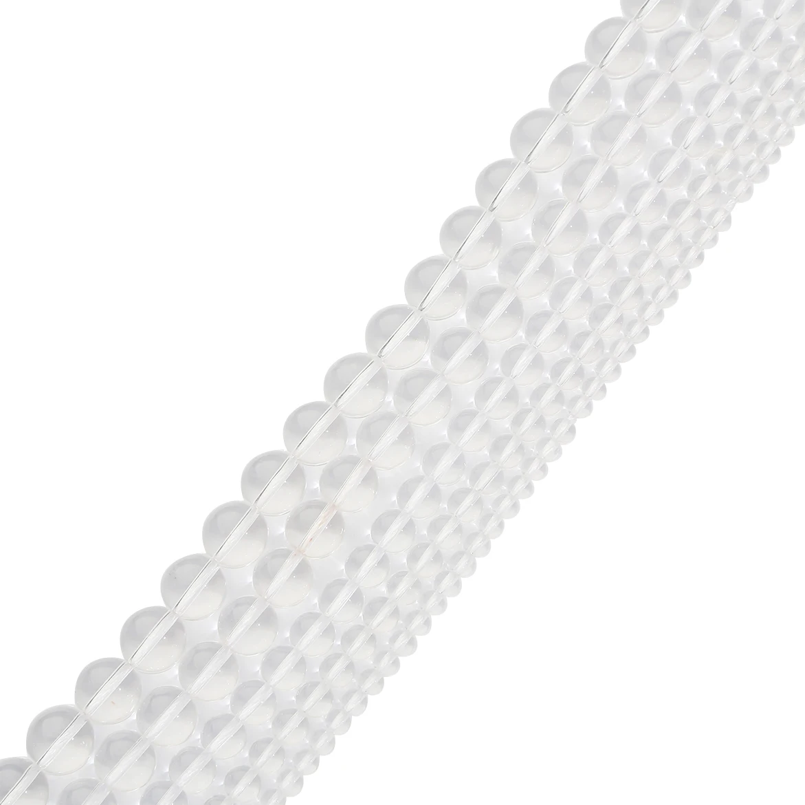 Natürliche weiße, klare Kristallglasperlen, glatte, runde, lose Abstandsperlen für die Schmuckherstellung, Armband, Halskette, Zubehör – Detail 4