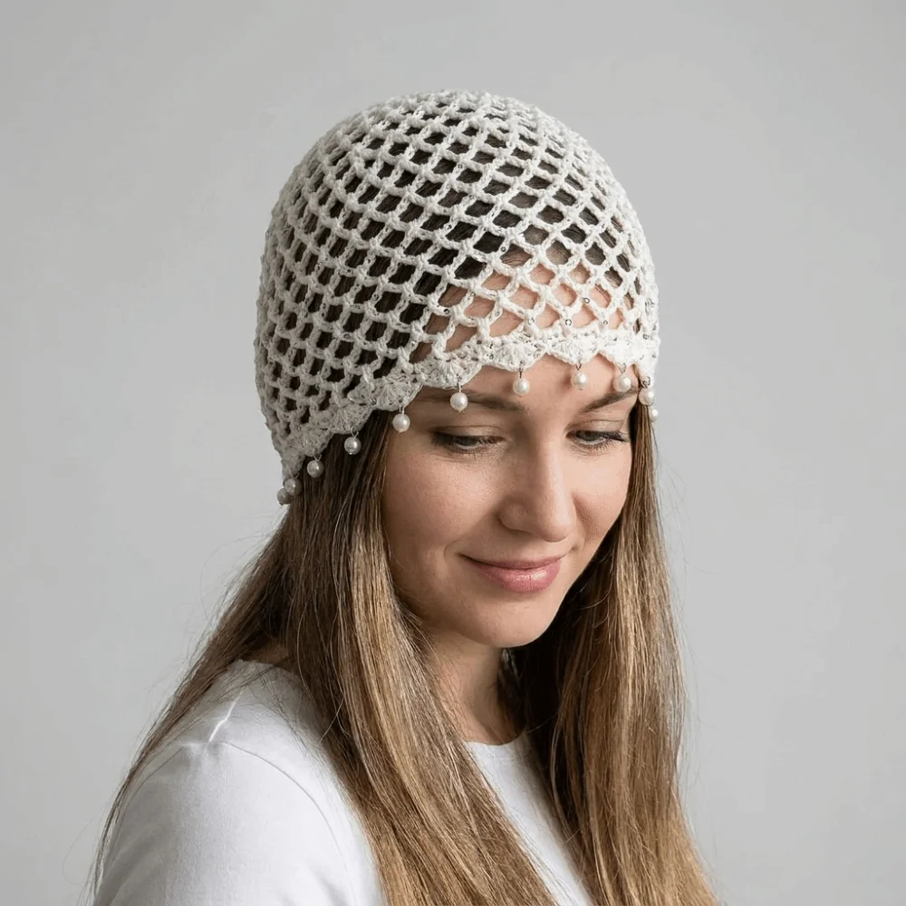 chapeu-de-croche-vazado-com-borlas-e-contas-estilo-Etnico-fino-chapeu-boemio-artesanal-para-meninas