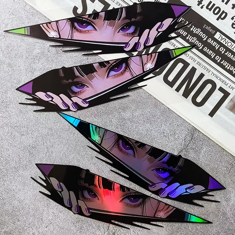 Anime Girl Eyes JDM Motorcycle Stickers Waterproof Motorbike Front Fairing Side Panels Fuel Tank Electric Scooter Vinyl Decals