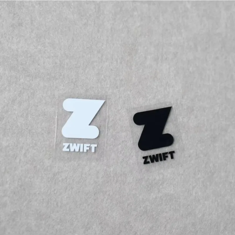 2Pcs Zwift Cycling Logo Vinyl Stickers, Waterproof Black/White Decals for Bicycle, Mountain Bike, Road Bike & Helmet