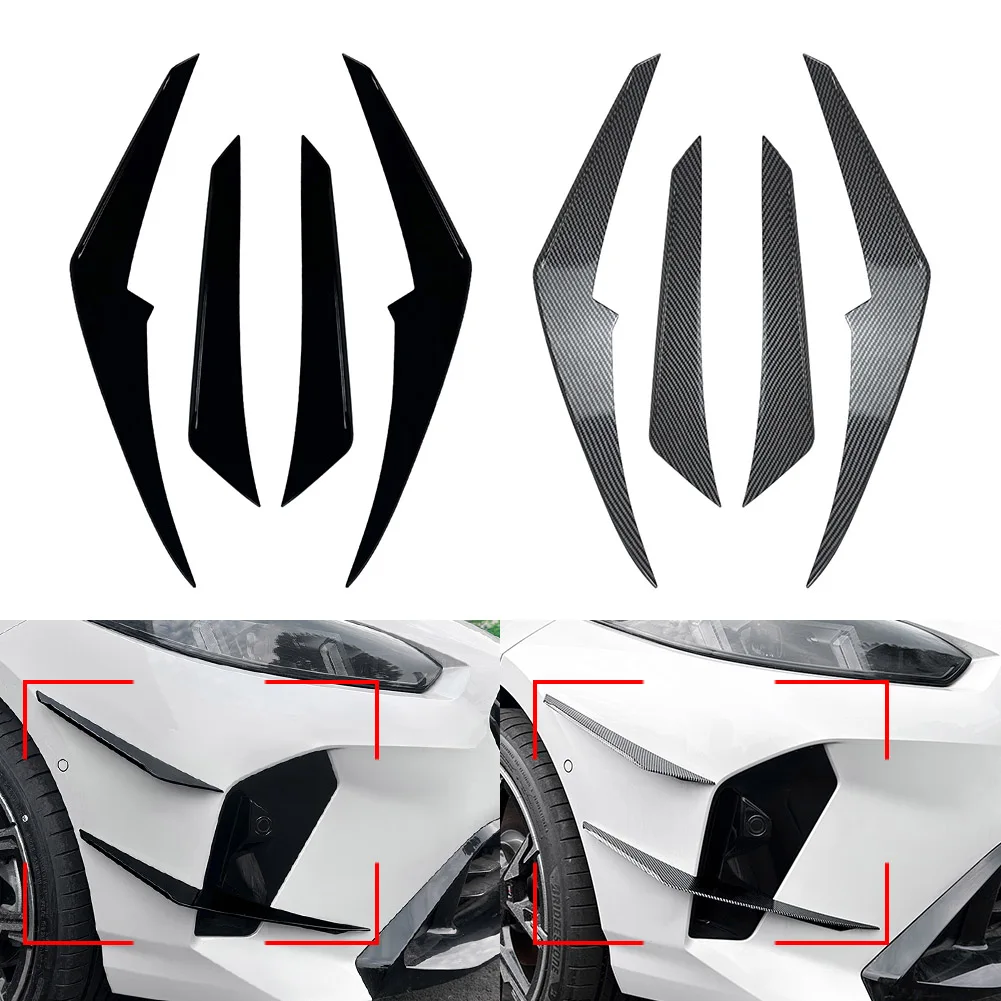 4Pcs Car Front Bumper Side Canards Splitter Trim ABS Decorative For BMW 1-Series 2-Series F70 F74 M Sport 2024+