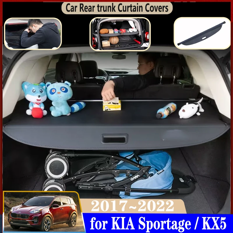 

Car Trunk Curtain For Kia Sportage KX5 2017~2022 2018 2020 Atuo Trunk Cargo Cover Rear Curtain Retractable Space Car Accessories