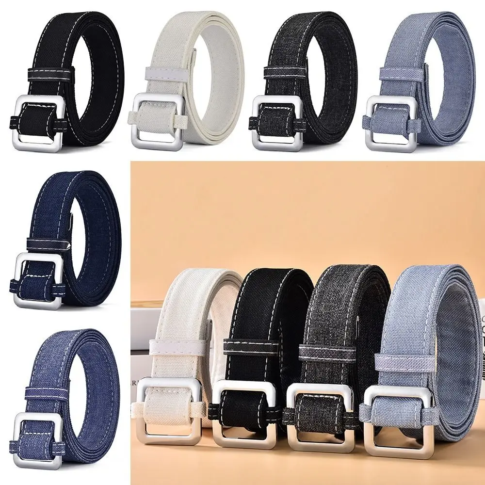 

Fashion Retro Casual Vintage Denim Canvas Belt Trouser Dress Belts Wild Waist Strap Alloy Non-Porous Buckle Waistband