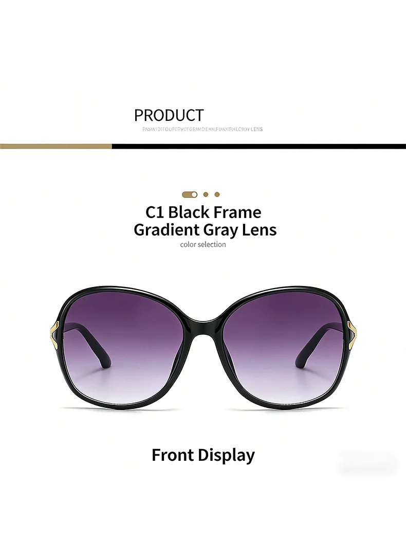 Neue modische High-End-Retro-Sonnenbrille mit Gesichtsverstärkung, kleiner UV-Schutz, der große Sonnenbrille für Damen 2605 fährt – Detail 8