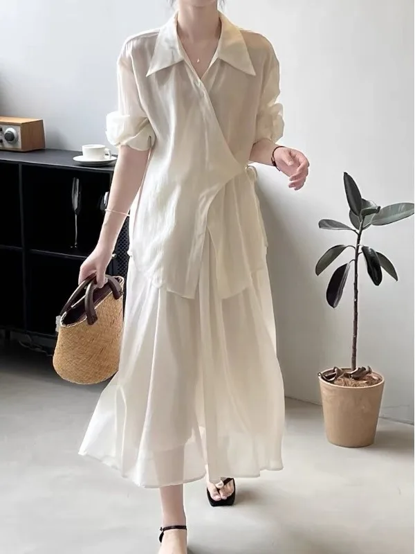 

Осенняя модная дзен китайская длинная юбка Dr irt, комплект из двух предметов, повседневная одежда с высокой талией и цветочным 3D принтом для женщин