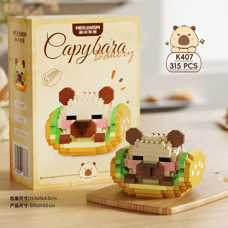 Cute Capybara DIY Small Building Blocks Anime and Cartoon Assembly Action Models Decorative Toys and Birthday Surprise Gifts